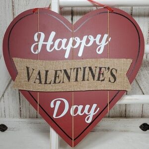 Happy Valentine's Day Heart Wall Sign Home Decor NWT